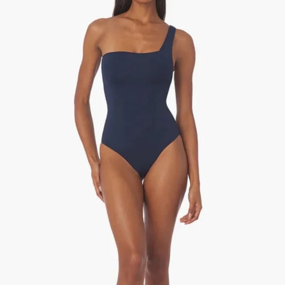 WeWoreWhat Other - WeWoreWhat One Shoulder One Piece Swimsuit Navy Blue